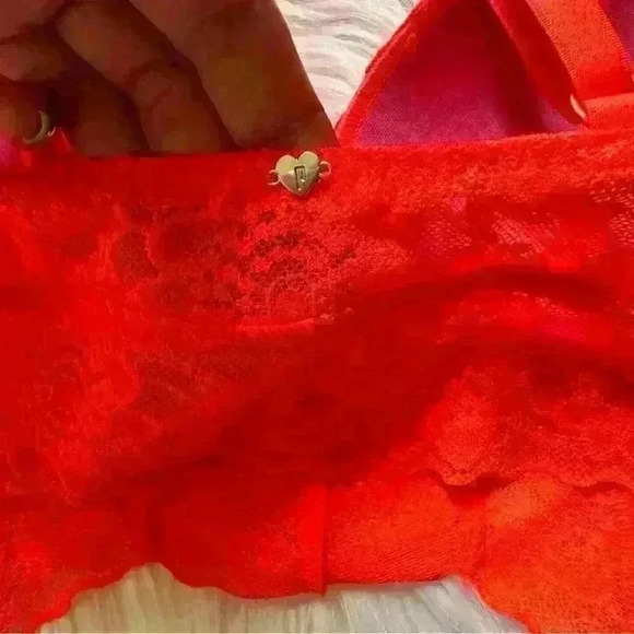 Victoria’s Secret PINK Lace Bralette Neon Orange XS - Picture 3 of 6